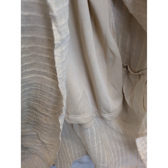 &merci Beige Striped Gauze Tiered Maxi Dress Size S - Picture 8 of 11